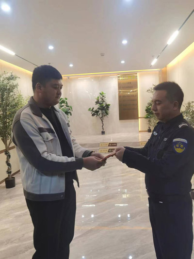 深圳漢元物業(yè)公司致信表?yè)P(yáng)我司鐵保宏泰安保隊(duì)員